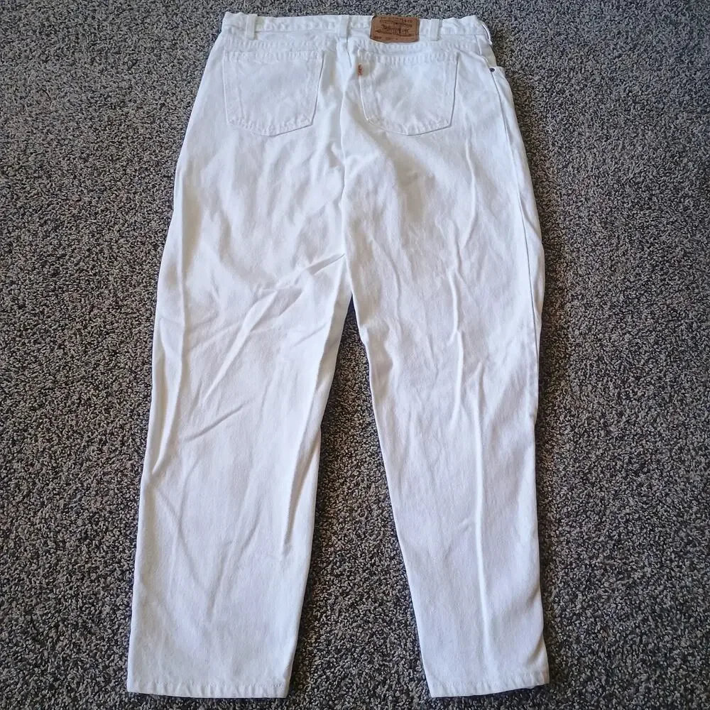 Levi's Orange Tab Vintage 90s 550 White Denim Jeans Pants 34x29 Grunge Summer